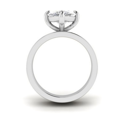 2 Ct Marquise Moissanite Wide Band Solitaire Engagement Ring