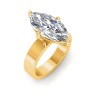 2 Ct Marquise Moissanite Wide Band Solitaire Engagement Ring