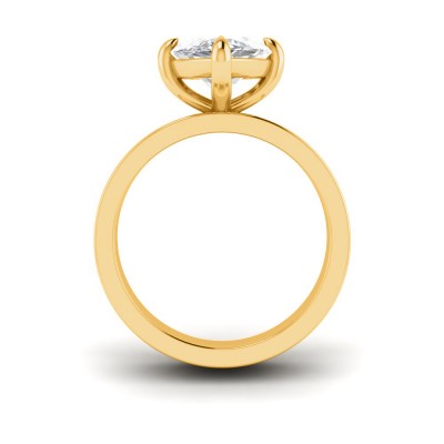 4 Ct Marquise Lab Diamond Wide Band Solitaire Engagement Ring