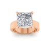 2 Ct Princess Moissanite Wide Band Solitaire Engagement Ring