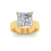 2.5 Ct Princess Moissanite Wide Band Solitaire Engagement Ring
