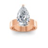 5 Ct Pear Moissanite Wide Band Solitaire Engagement Ring
