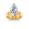 5 Ct Pear Lab Diamond Wide Band Solitaire Engagement Ring