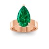 5 Ct Pear Emerald Wide Band Solitaire Engagement Ring