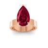 5 Ct Pear Ruby Wide Band Solitaire Engagement Ring
