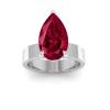 5 Ct Pear Ruby Wide Band Solitaire Engagement Ring
