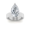 4 Ct Pear Lab Diamond Wide Band Solitaire Engagement Ring