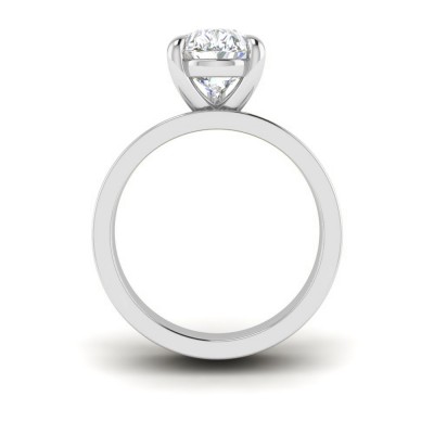 2 Ct Pear Colorless Lab Diamond Wide Band Solitaire Engagement Ring