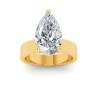 2 Ct Pear Moissanite Wide Band Solitaire Engagement Ring