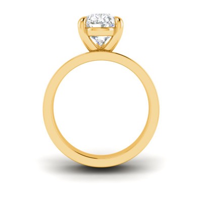 2.5 Ct Pear Moissanite Wide Band Solitaire Engagement Ring