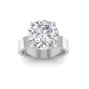 5 Ct Round Moissanite Wide Band Solitaire Engagement Ring