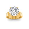 3 Ct Round Lab Diamond Wide Band Solitaire Engagement Ring