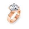 6 Ct Round Moissanite Wide Band Solitaire Engagement Ring