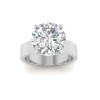 4 Ct Round Colorless Lab Diamond Wide Band Solitaire Engagement Ring