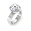 4 Ct Round Colorless Lab Diamond Wide Band Solitaire Engagement Ring