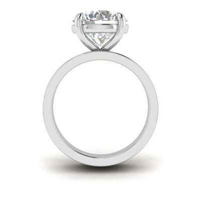 2 Ct Round Lab Diamond Wide Band Solitaire Engagement Ring