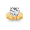 3 Ct Round Lab Diamond Wide Band Solitaire Engagement Ring