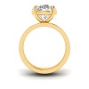 3 Ct Round Lab Diamond Wide Band Solitaire Engagement Ring