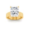 4 Ct Radiant Moissanite Wide Band Solitaire Engagement Ring