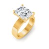 4 Ct Radiant Moissanite Wide Band Solitaire Engagement Ring