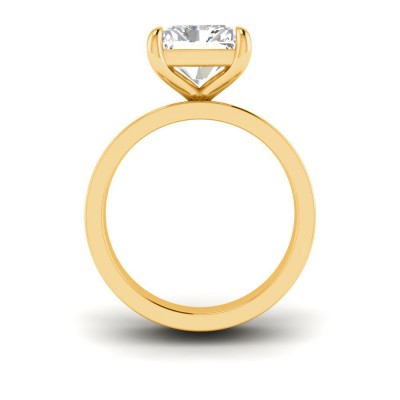 4 Ct Radiant Lab Diamond Wide Band Solitaire Engagement Ring