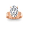 4 Ct Oval Lab Diamond Wide Band Solitaire Engagement Ring