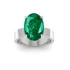 5 Ct Oval Emerald Wide Band Solitaire Engagement Ring