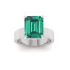 5 Ct Oval Emerald Wide Band Solitaire Engagement Ring