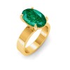 5 Ct Oval Emerald Wide Band Solitaire Engagement Ring