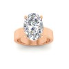 4 Ct Oval Lab Diamond Wide Band Solitaire Engagement Ring