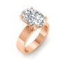 4 Ct Oval Lab Diamond Wide Band Solitaire Engagement Ring