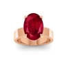 5 Ct Oval Ruby Wide Band Solitaire Engagement Ring