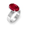 5 Ct Oval Ruby Wide Band Solitaire Engagement Ring