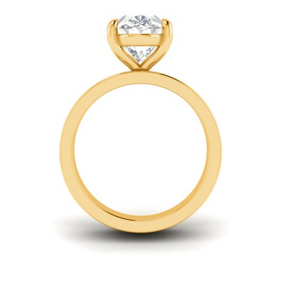 4 Ct Oval Lab Diamond Wide Band Solitaire Engagement Ring