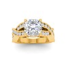 2 Ct Cushion Lab Diamond & .74 Ctw Wide Twisted Vine Engagement Ring