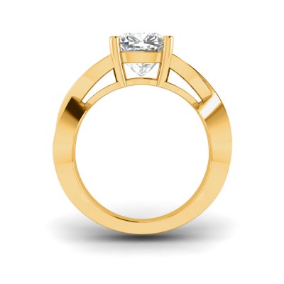 2 Ct Cushion Lab Diamond & .74 Ctw Wide Twisted Vine Engagement Ring