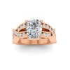 5 Ct Elongated Cushion Moissanite & .74 Ctw Wide Twisted Vine Engagement Ring