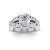 4 Ct Elongated Cushion Moissanite & .74 Ctw Wide Twisted Vine Engagement Ring