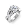4 Ct Elongated Cushion Moissanite & .74 Ctw Wide Twisted Vine Engagement Ring