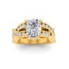 2 Ct Elongated Cushion Lab Diamond & .74 Ctw Wide Twisted Vine Engagement Ring