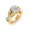2 Ct Elongated Cushion Lab Diamond & .74 Ctw Wide Twisted Vine Engagement Ring