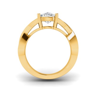 2 Ct Elongated Cushion Lab Diamond & .74 Ctw Wide Twisted Vine Engagement Ring