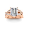 6 Ct Emerald Colorless Lab Diamond & .74 Ctw Wide Twisted Vine Engagement Ring