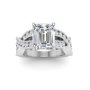 2.5 Ct Emerald Colorless Lab Diamond & .74 Ctw Wide Twisted Vine Engagement Ring