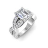 2.5 Ct Emerald Colorless Lab Diamond & .74 Ctw Wide Twisted Vine Engagement Ring