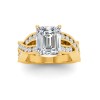 4 Ct Emerald Lab Diamond & .74 Ctw Wide Twisted Vine Engagement Ring