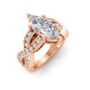 2 Ct Marquise Lab Diamond & .74 Ctw Wide Twisted Vine Engagement Ring