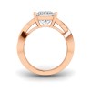 6 Ct Princess Lab Diamond & .74 Ctw Wide Twisted Vine Engagement Ring