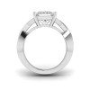 4 Ct Princess Lab Diamond & .74 Ctw Wide Twisted Vine Engagement Ring