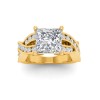 3 Ct Princess Lab Diamond & .74 Ctw Wide Twisted Vine Engagement Ring